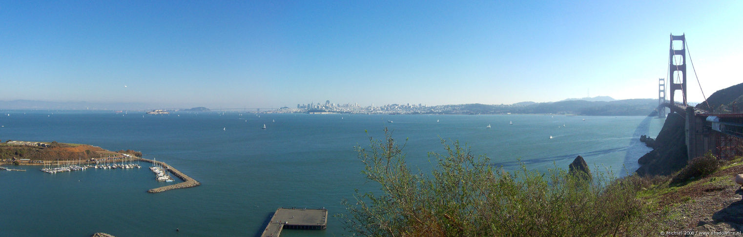 San Francisco panorama San Francisco, San Francisco Bay, Golden Gate Bridge, Sausalito, California, United States 2008,travel, photography, panoramas