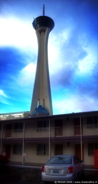 Motel Holiday House and Stratosphere, The Strip, Las Vegas BLV, Las Vegas, Nevada, United States 2008,travel, photography