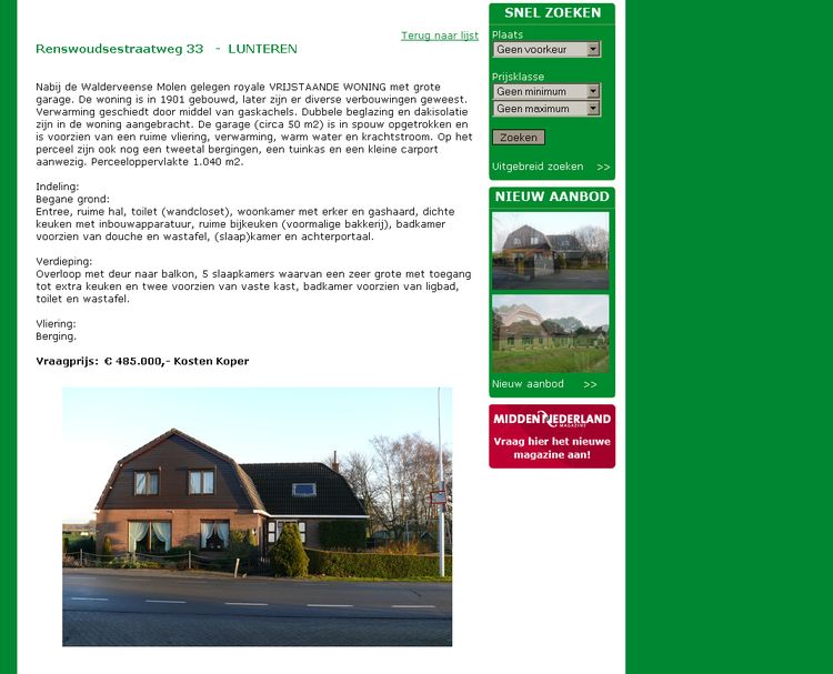 NVM wonen website RW work, websites, portfolio, html, css, coldfusion