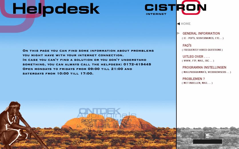 Cistron Internet ISP work, websites, portfolio, Cistron, html, perl, linux